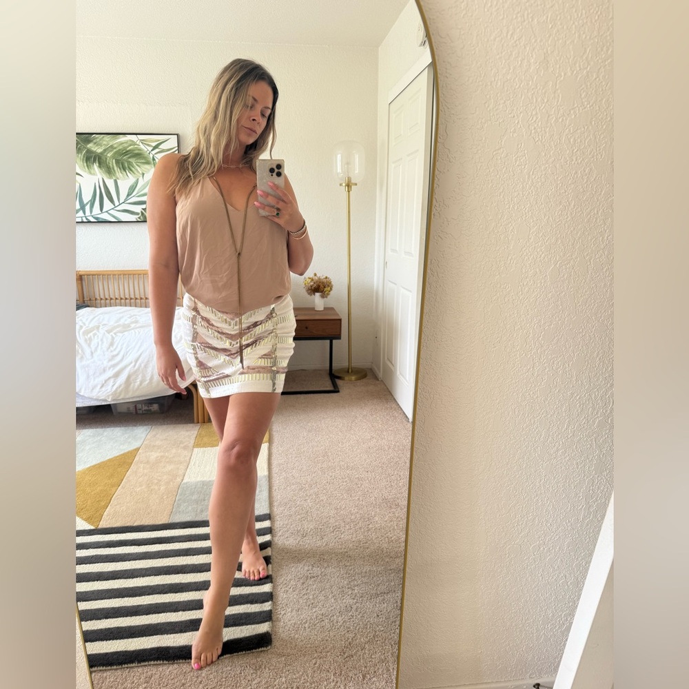 Bebe Sequin Mini Skirt